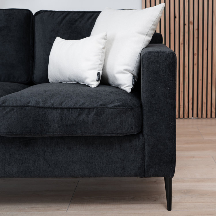 Sofa 2-Sitzer Orlando Stoff schwarz