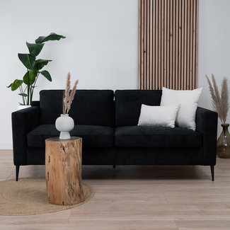 Sofa 3-Sitzer Orlando Stoff schwarz