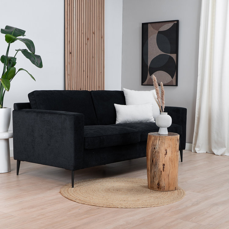 Sofa 3-Sitzer Orlando Stoff schwarz