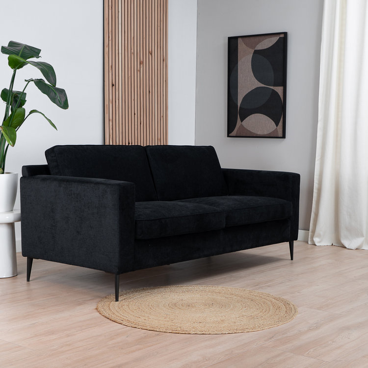 Sofa 3-Sitzer Orlando Stoff schwarz