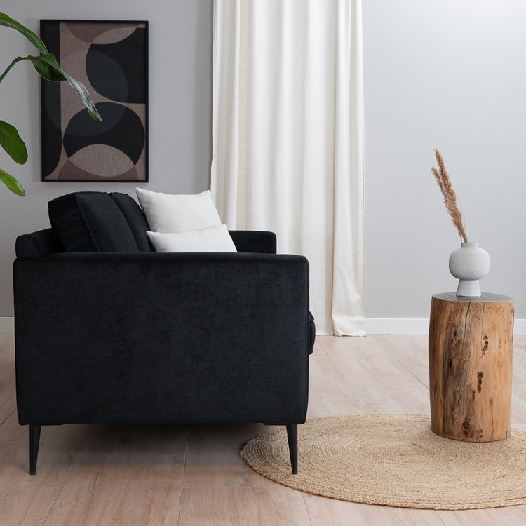 Sofa 3-Sitzer Orlando Stoff schwarz