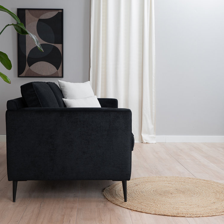 Sofa 3-Sitzer Orlando Stoff schwarz