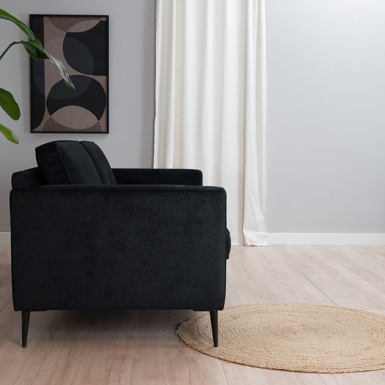 Sofa 3-Sitzer Orlando Stoff schwarz