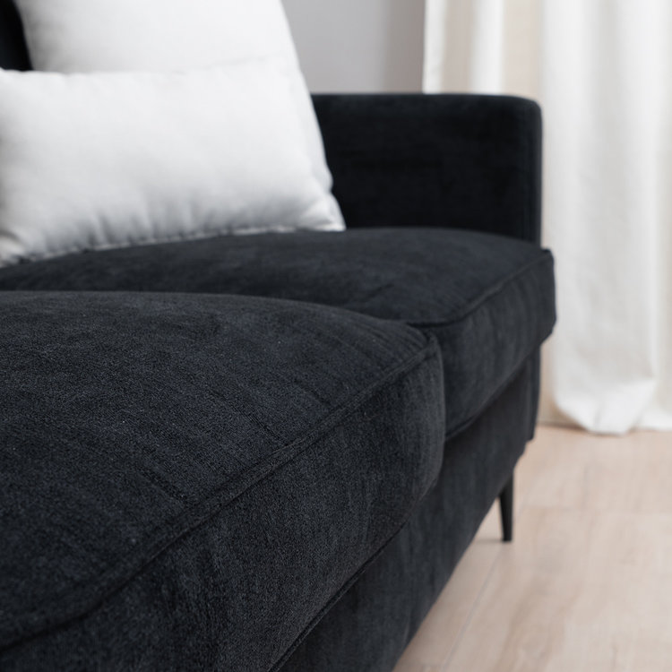 Sofa 3-Sitzer Orlando Stoff schwarz