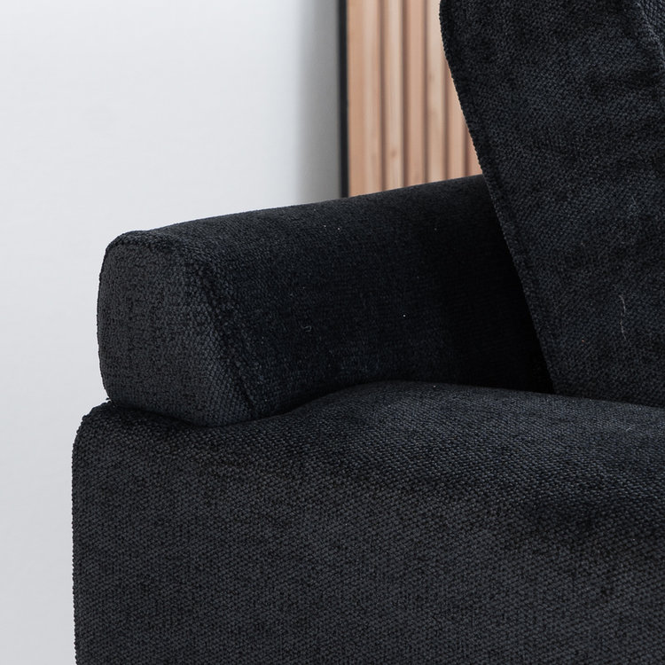 Sofa 3-Sitzer Orlando Stoff schwarz