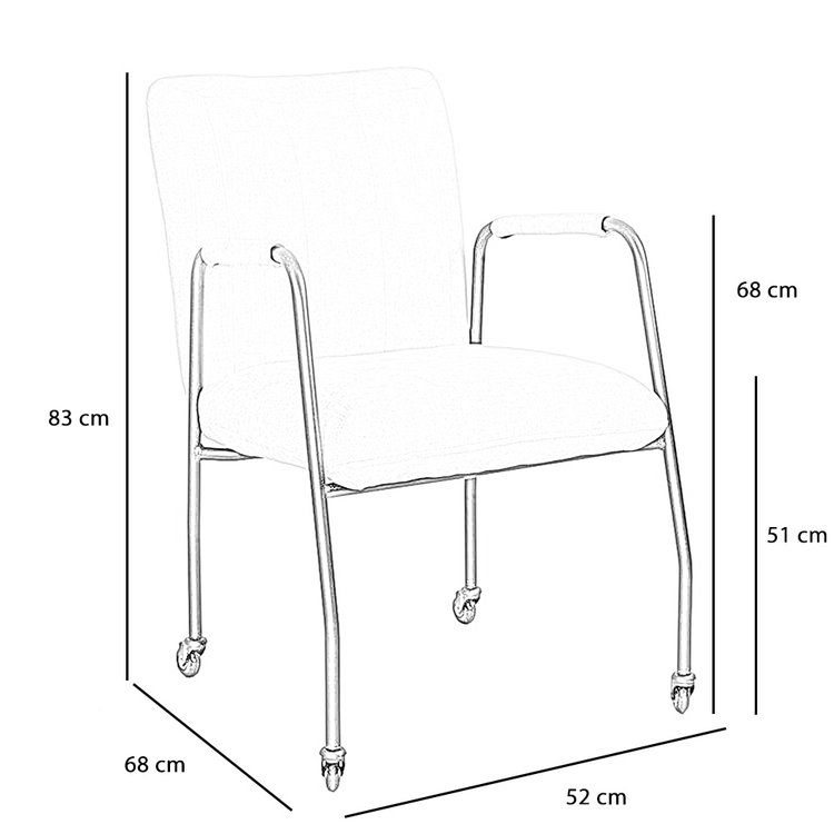 Esszimmerstuhl Mila mit Rollen Eco-Leder olivgrün