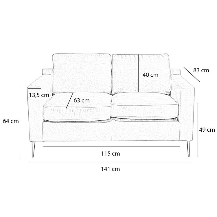 Samt Sofa 2-Sitzer Florida dunkelgrün