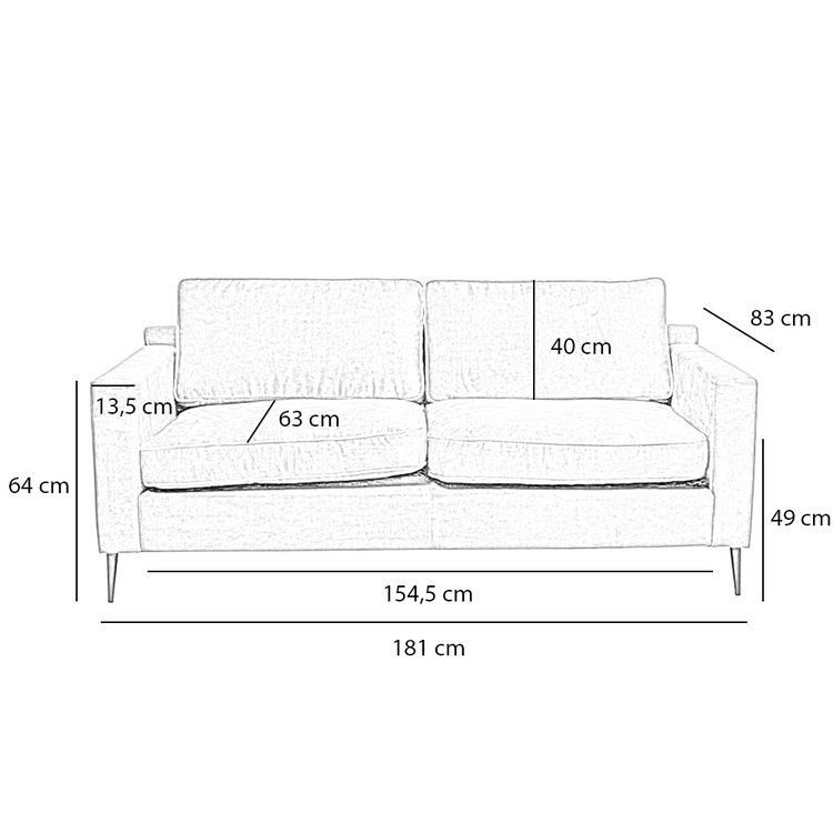Samt Sofa 3-Sitzer Florida dunkelgrün