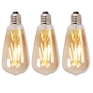 Leuchtmittel LED Tropfen 14,5 cm gold (3er Set)