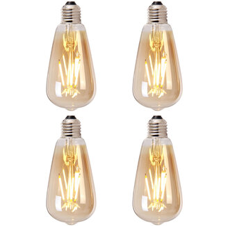 Leuchtmittel LED Tropfen 14,5 cm gold (4er Set)