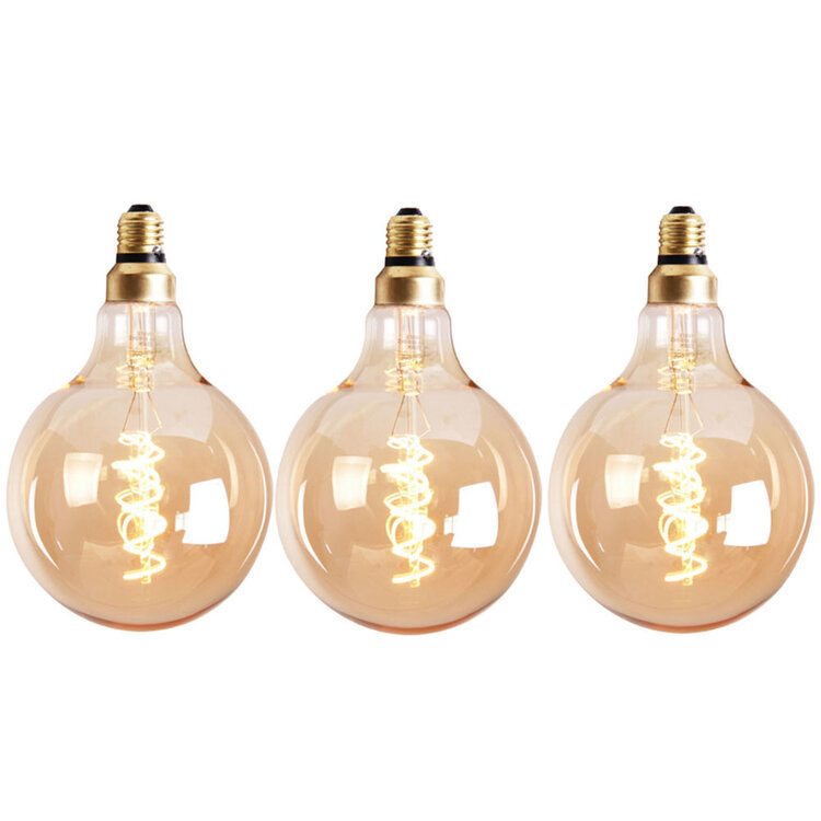 Leuchtmittel LED Ø 9,5 cm gold (3er Set)