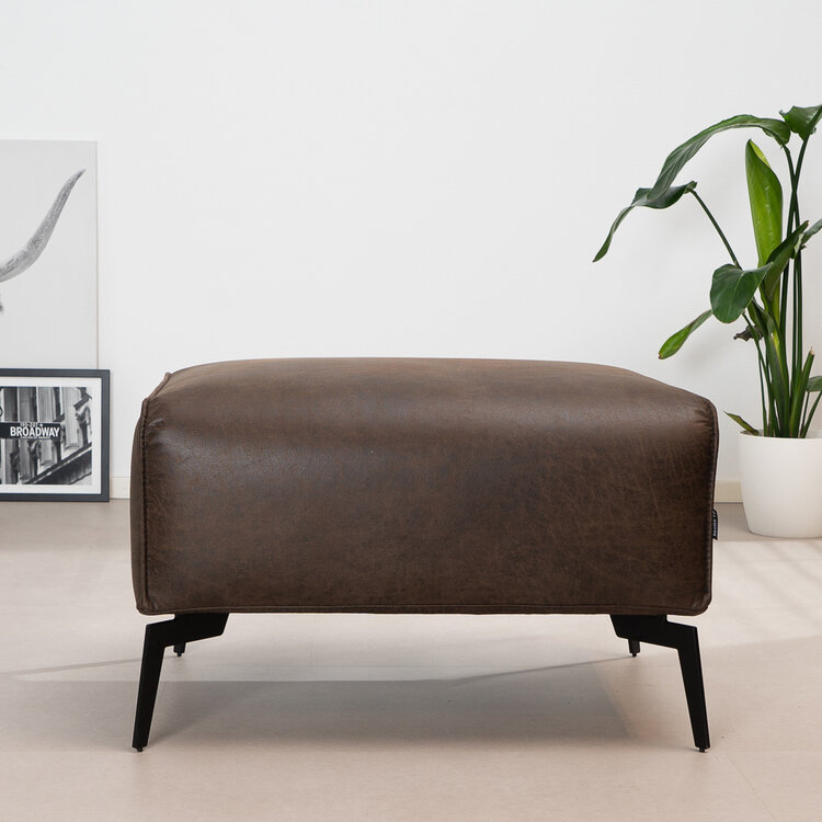 Leder Hocker Vegas rechteckig braun