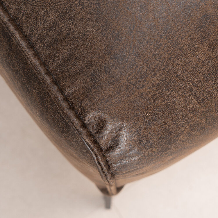 Leder Hocker Vegas rechteckig braun