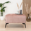Chenille Hocker Vegas rechteckig rosa
