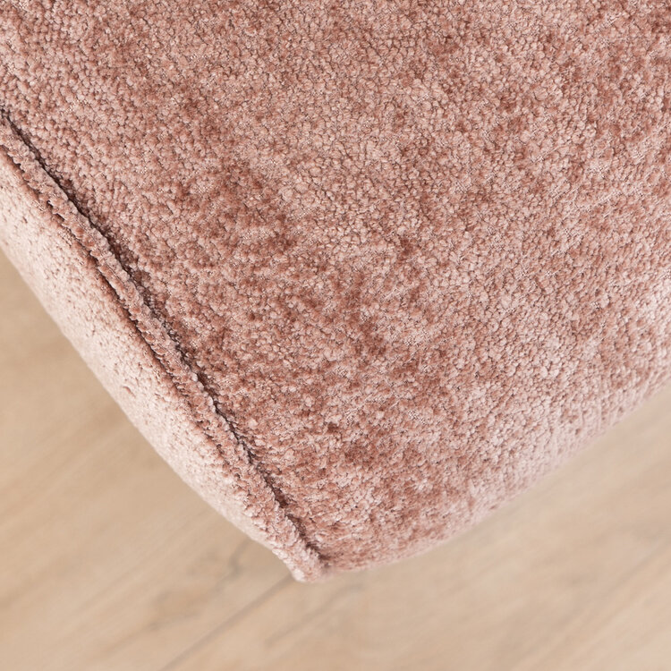 Chenille Hocker Vegas rechteckig rosa