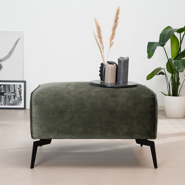 Samt Hocker Vegas rechteckig dunkelgrün