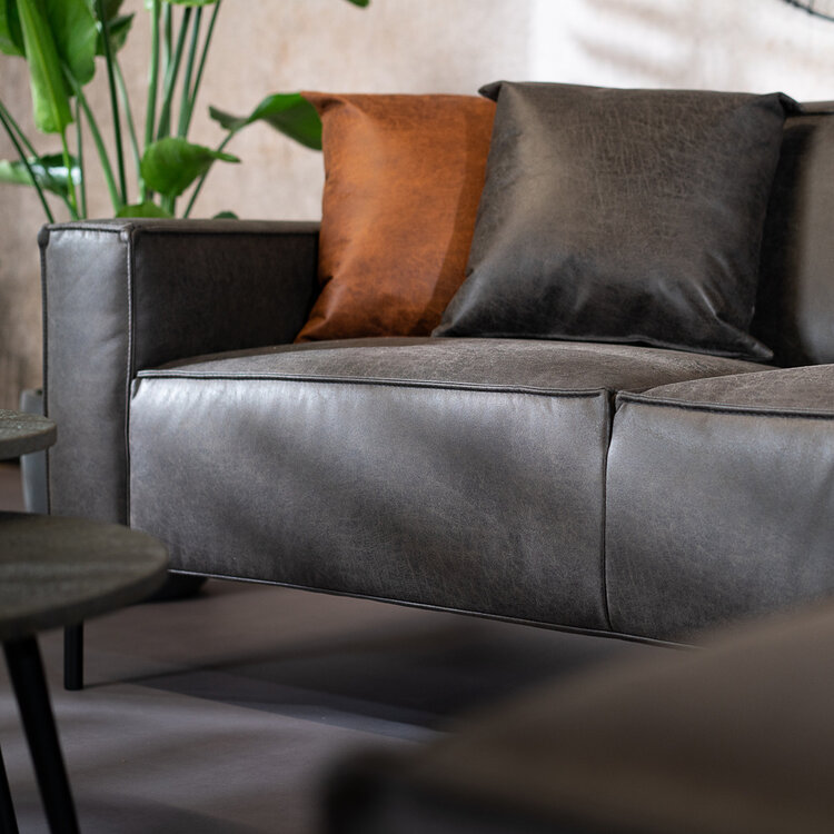 Ecksofa Kansas Leder anthrazit links