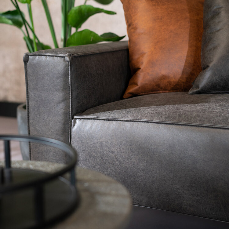 Ecksofa Kansas Leder anthrazit links