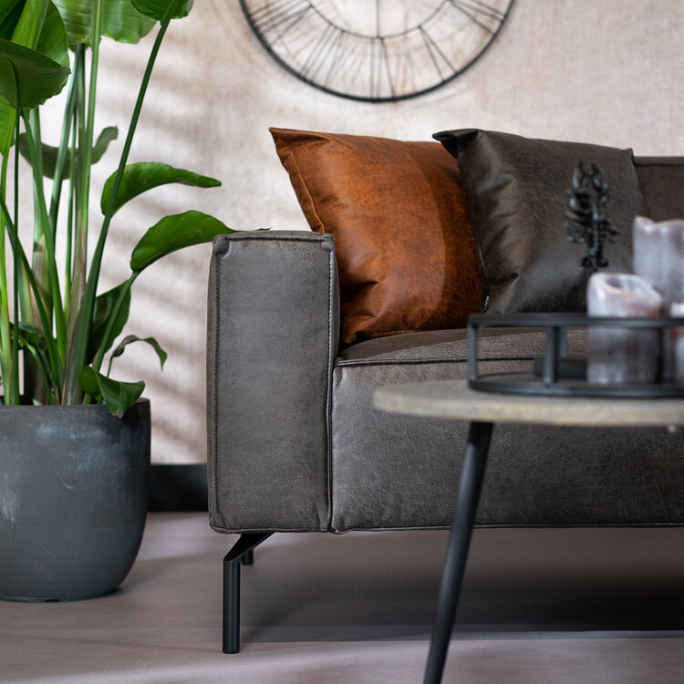 Ecksofa Kansas Leder anthrazit links