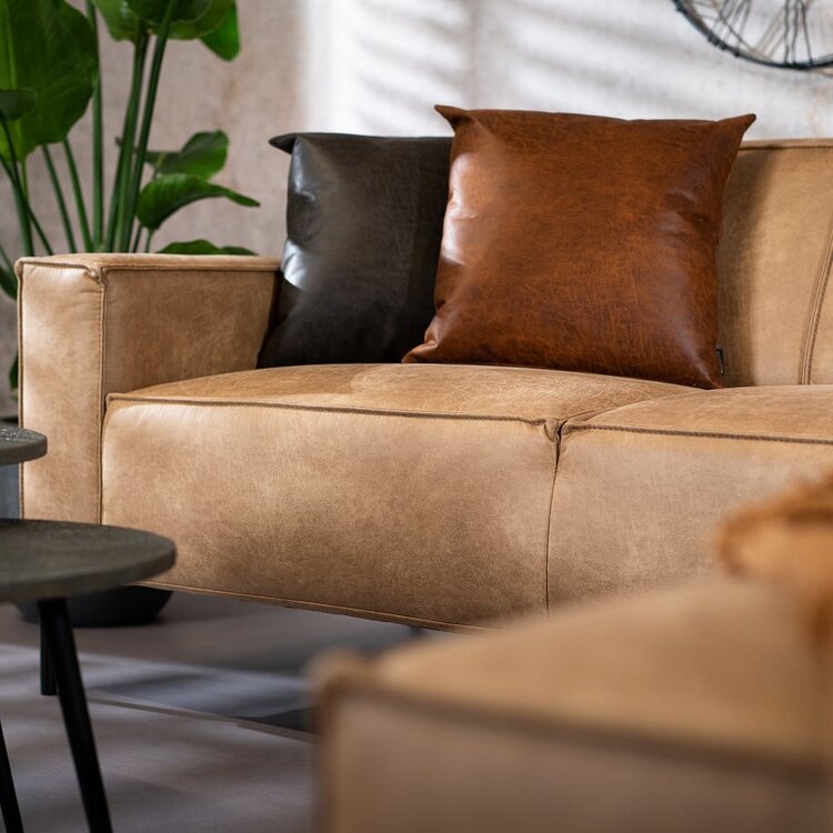 Ecksofa Kansas Leder beige links