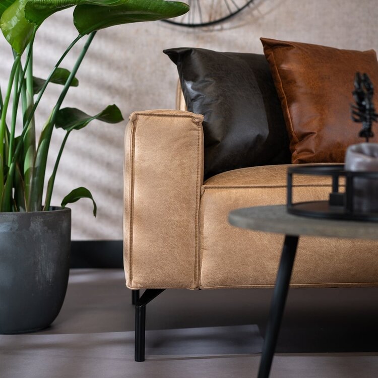 Ecksofa Kansas Leder beige links