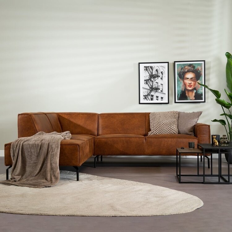 Ecksofa Kansas Leder cognac links