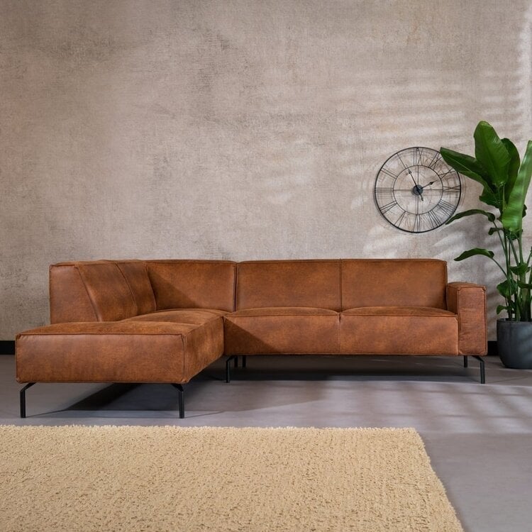 Ecksofa Kansas Leder cognac links