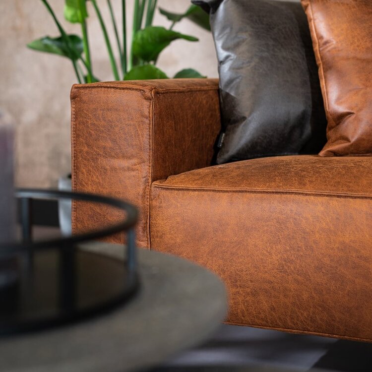 Ecksofa Kansas Leder cognac links