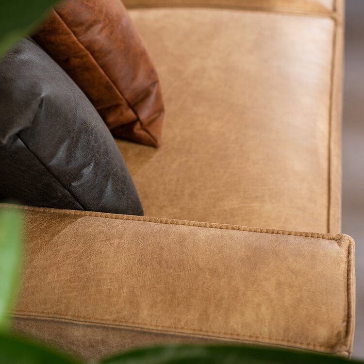 Ecksofa Kansas Leder beige rechts