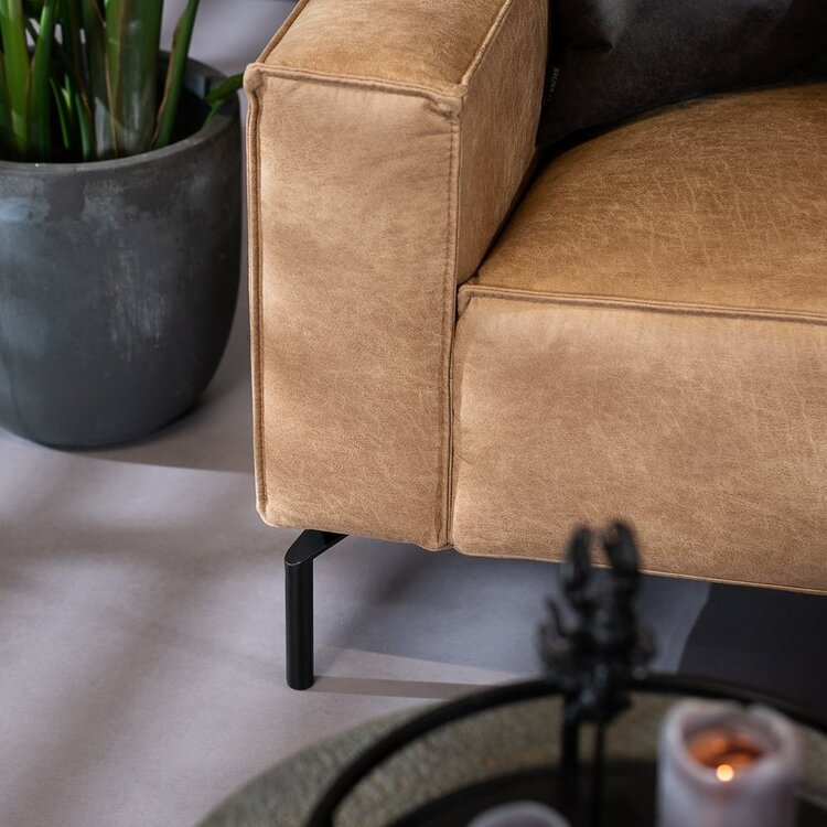 Ecksofa Kansas Leder beige rechts