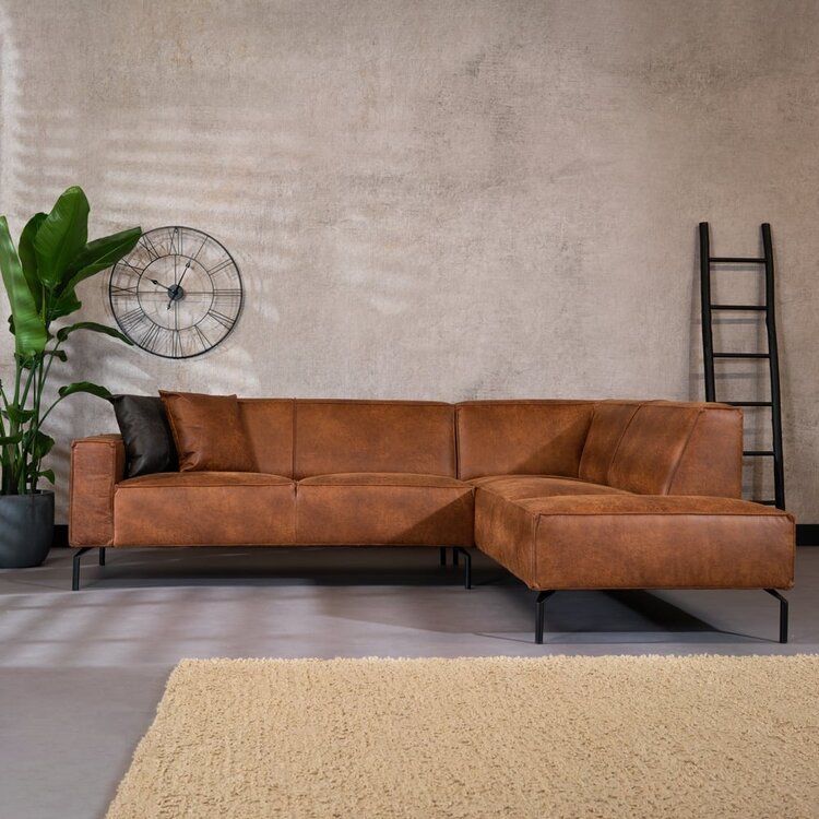 Ecksofa Kansas Leder cognac rechts