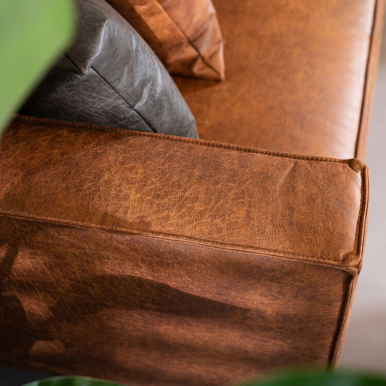 Ecksofa Kansas Leder cognac rechts