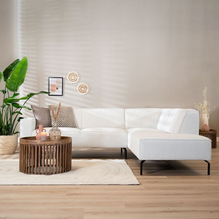 Ecksofa Kansas Stoff off white rechts