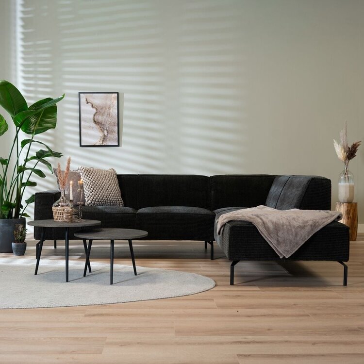 Ecksofa Kansas Chenille anthrazit / grün rechts