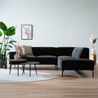 Ecksofa Kansas Chenille anthrazit / grün rechts