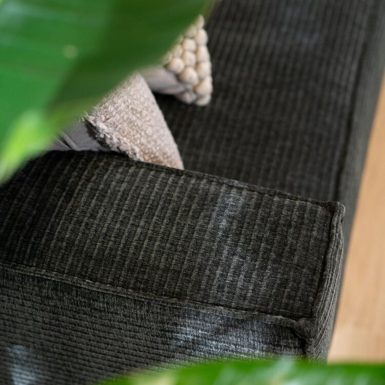 Ecksofa Kansas Chenille anthrazit / grün rechts