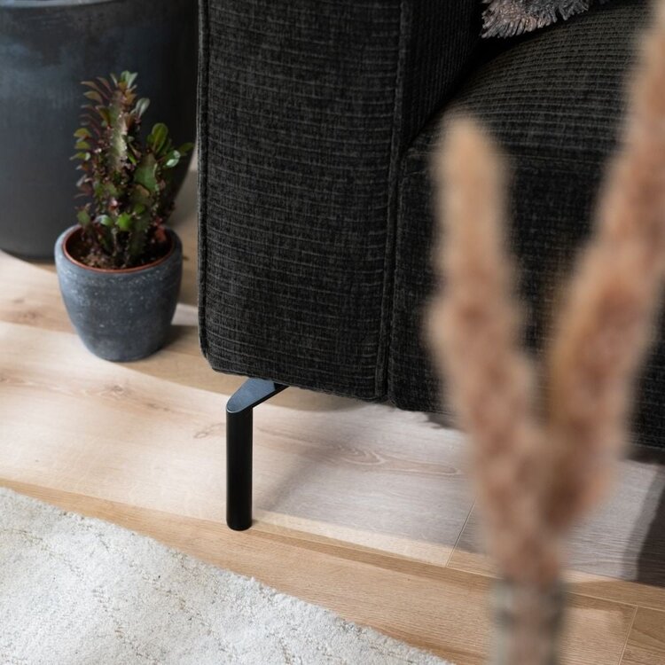 Ecksofa Kansas Chenille anthrazit / grün rechts