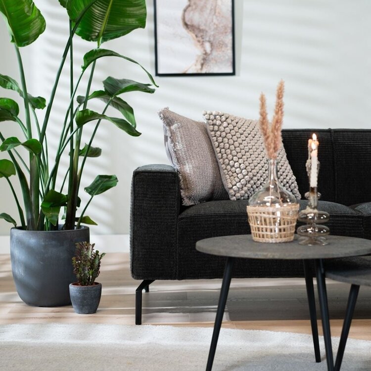 Ecksofa Kansas Chenille anthrazit / grün rechts