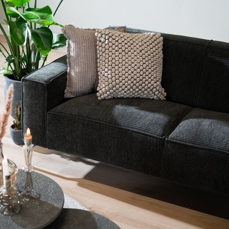 Ecksofa Kansas Chenille anthrazit / grün rechts