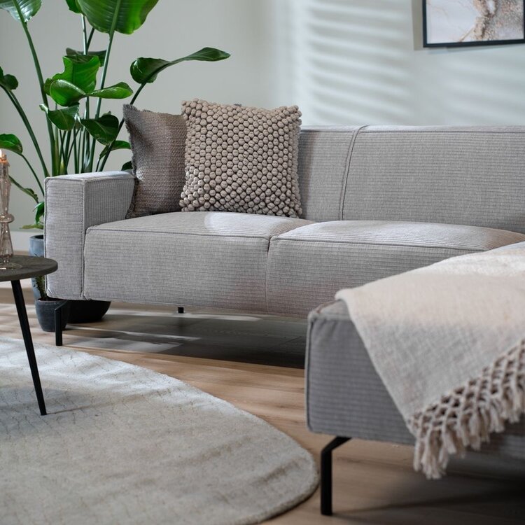 Ecksofa Kansas Chenille hellgrau rechts