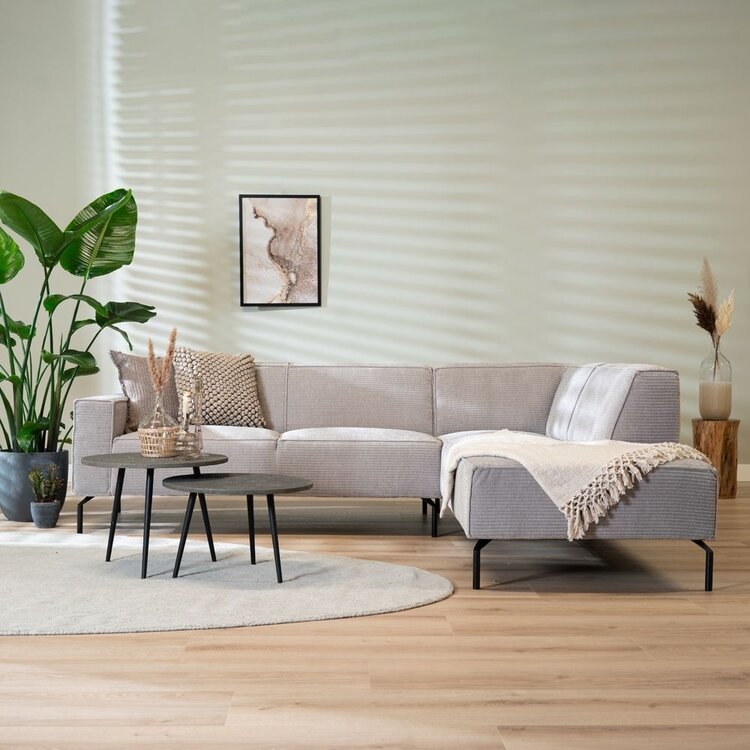 Ecksofa Kansas Chenille hellgrau rechts