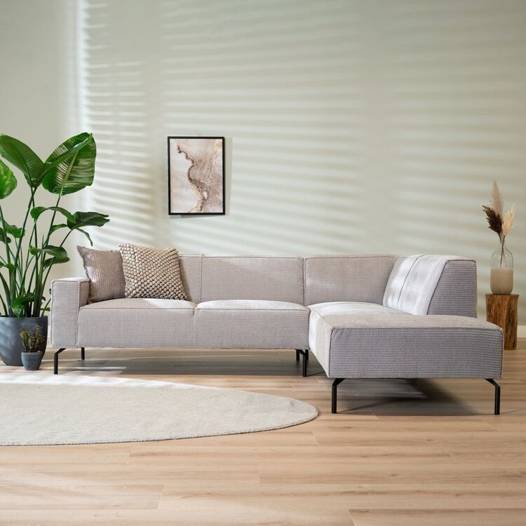 Ecksofa Kansas Chenille hellgrau rechts