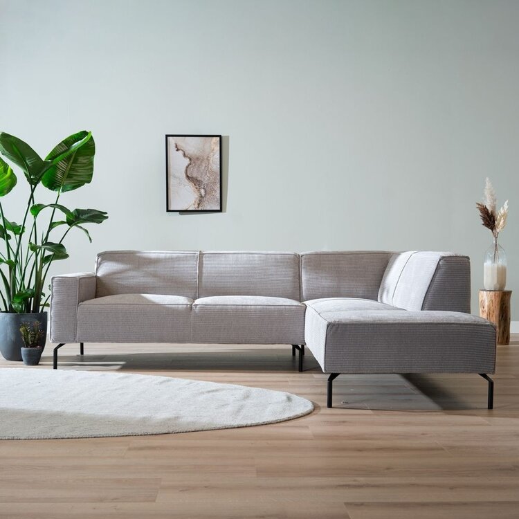 Ecksofa Kansas Chenille hellgrau rechts