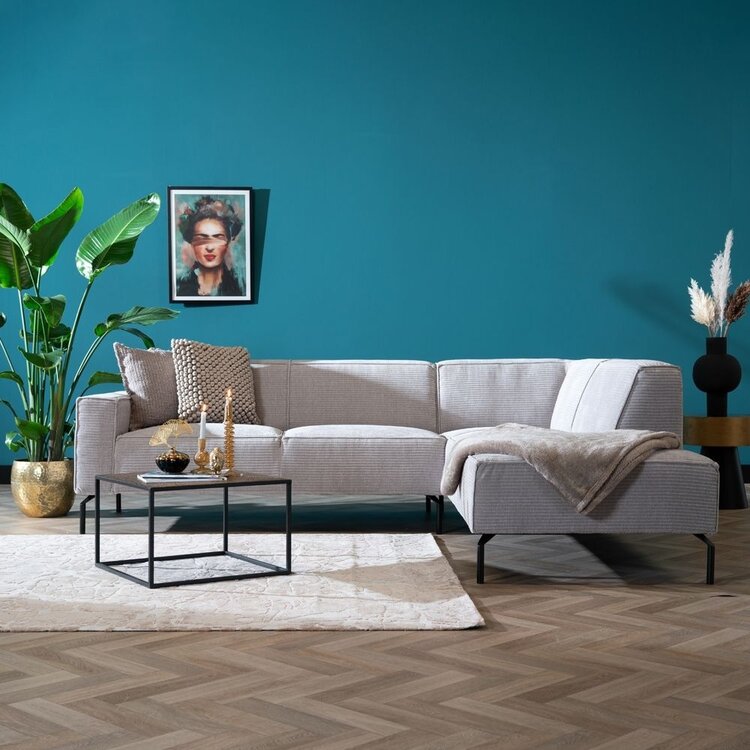 Ecksofa Kansas Chenille hellgrau rechts