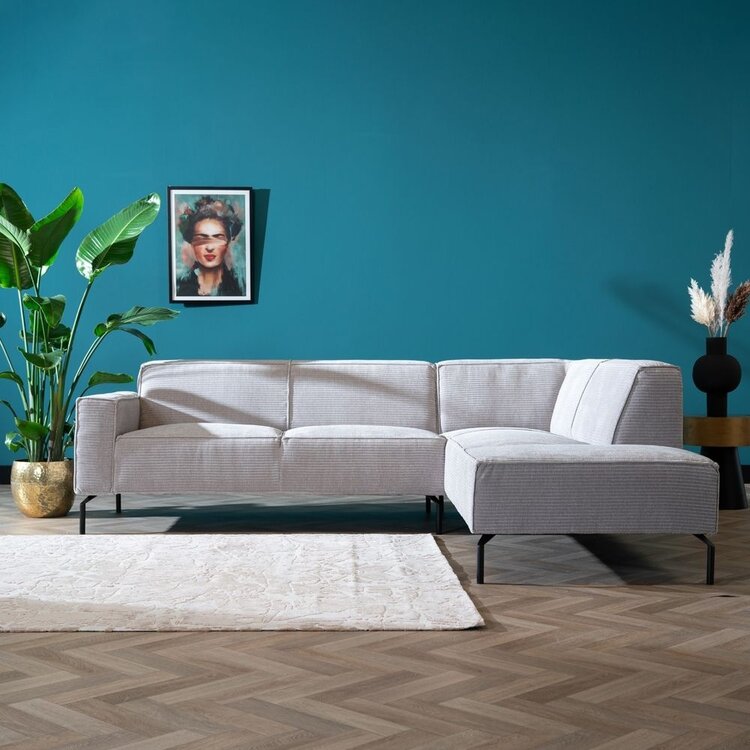 Ecksofa Kansas Chenille hellgrau rechts