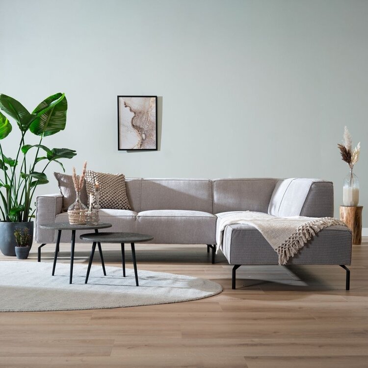 Ecksofa Kansas Chenille hellgrau rechts