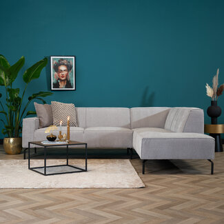 Ecksofa Kansas Chenille hellgrau rechts