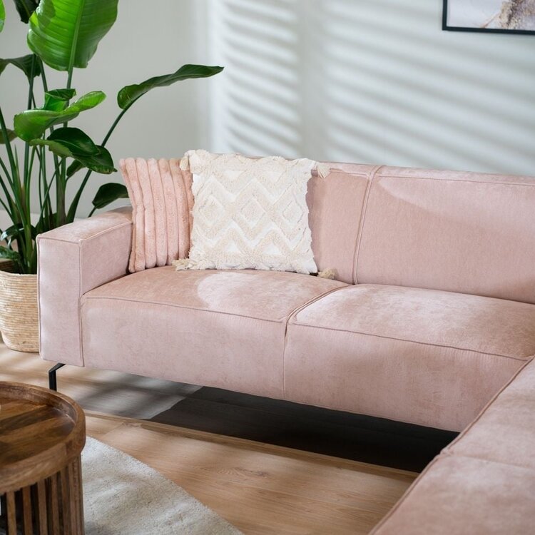 Ecksofa Kansas Stoff rosa rechts