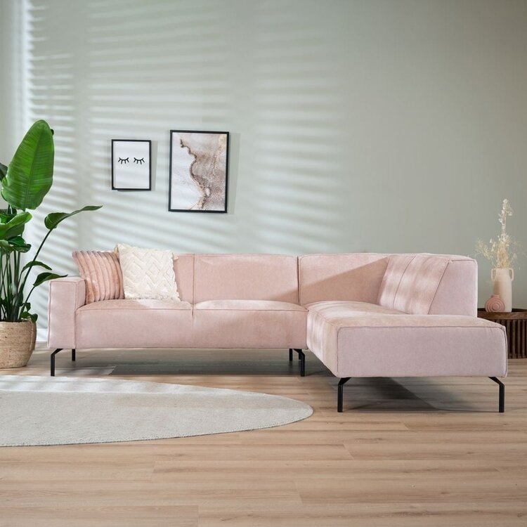 Ecksofa Kansas Stoff rosa rechts