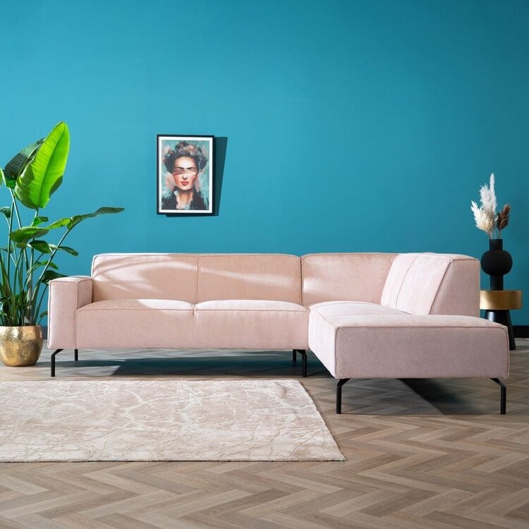 Ecksofa Kansas Stoff rosa rechts